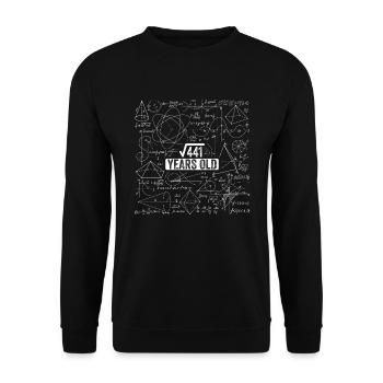 21st Birthday Square Root of 441 21 Years Old - Unisex Sweatshirt - black - Front - Alina (178cm) & Michal (187cm)