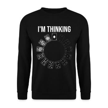 Jeu De Cartes Humour Joueur de Poker - Sweat-shirt Unisexe - noir - Devant - Alina (178cm) & Michal (187cm)