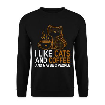 Cat Cat Lover for Women - Unisex Sweatshirt - black - Front - Alina (178cm) & Michal (187cm)