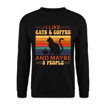Cat Cat Lover for Women - Unisex Sweatshirt - black - Front - Alina (178cm) & Michal (187cm)