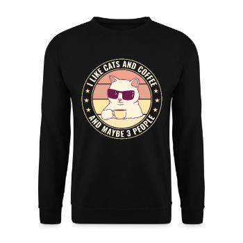 Cat Cat Lover for Women - Unisex Sweatshirt - black - Front - Alina (178cm) & Michal (187cm)