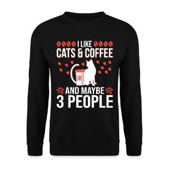 Cat Cat Lover for Women - Unisex Sweatshirt - black - Front - Alina (178cm) & Michal (187cm)