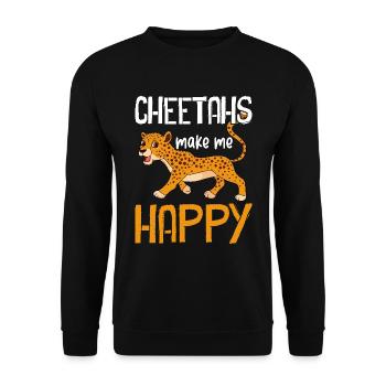 Leopard Portrait Tier - Unisex Pullover - Schwarz - Vorne - Alina (178cm) & Michal (187cm)