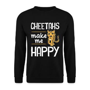 Leopard Portrait Tier - Unisex Pullover - Schwarz - Vorne - Alina (178cm) & Michal (187cm)