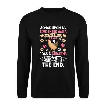 Poulets fermiers Éleveur Poulet Welsumer - Sweat-shirt Unisexe - noir - Devant - Alina (178cm) & Michal (187cm)
