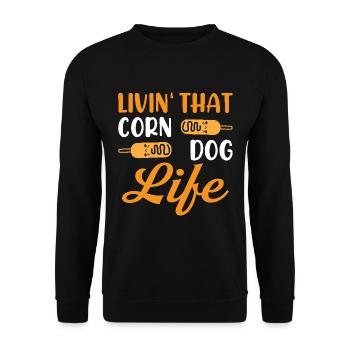 Hot Dog Costume Camping Outfit - Unisex Sweatshirt - black - Front - Alina (178cm) & Michal (187cm)