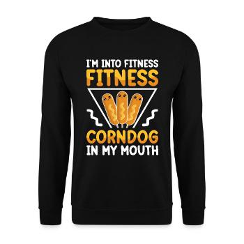 Hot Dog Costume Camping Outfit - Unisex Sweatshirt - black - Front - Alina (178cm) & Michal (187cm)