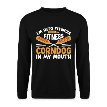 Hot Dog Costume Camping Outfit - Unisex Sweatshirt - black - Front - Alina (178cm) & Michal (187cm)