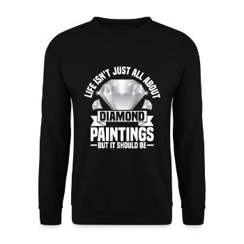 Diamonds Painting for Art Lovers - Unisex Sweatshirt - black - Front - Alina (178cm) & Michal (187cm)