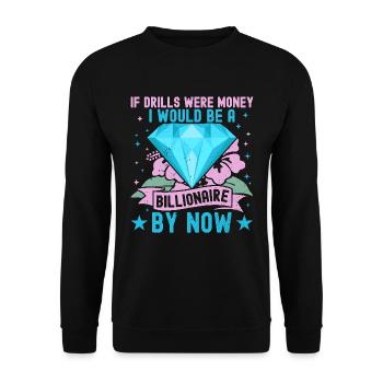 Diamonds Painting for Art Lovers - Unisex Sweatshirt - black - Front - Alina (178cm) & Michal (187cm)