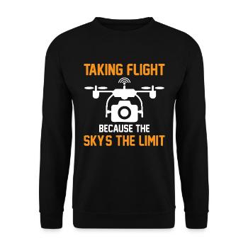 Drone Quadcopter Drone Pilot - Unisex Sweatshirt - black - Front - Alina (178cm) & Michal (187cm)