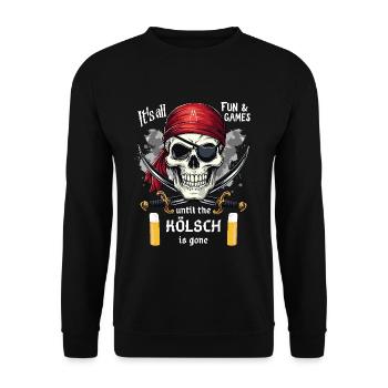 Karneval Pirat Kölsch Köln Kölle Alaaf Kölner Dom - Unisex Pullover - Schwarz - Vorne - Alina (178cm) & Michal (187cm)