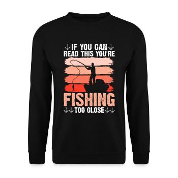 Fishermen Fishing Anglers Sport Anglers - Unisex Sweatshirt - black - Front - Alina (178cm) & Michal (187cm)