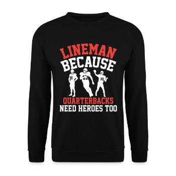 American Football Herren Football Player Kinder - Unisex Pullover - Schwarz - Vorne - Alina (178cm) & Michal (187cm)