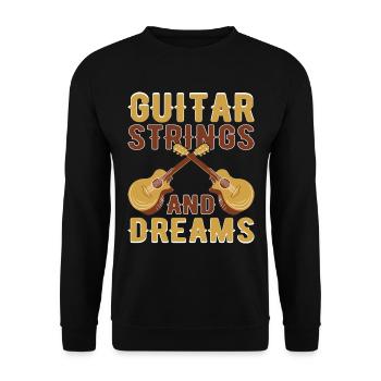 Acoustic Guitar Player Music Band Gitarrist - Unisex Pullover - Schwarz - Vorne - Alina (178cm) & Michal (187cm)