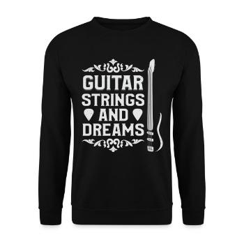 Acoustic Guitar Player Music Band Gitarrist - Unisex Pullover - Schwarz - Vorne - Alina (178cm) & Michal (187cm)