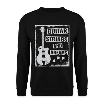 Acoustic Guitar Player Music Band Gitarrist - Unisex Pullover - Schwarz - Vorne - Alina (178cm) & Michal (187cm)