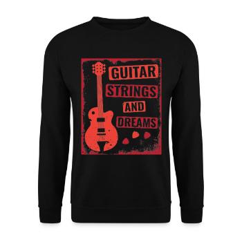 Acoustic Guitar Player Music Band Gitarrist - Unisex Pullover - Schwarz - Vorne - Alina (178cm) & Michal (187cm)
