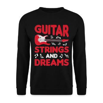 Acoustic Guitar Player Music Band Gitarrist - Unisex Pullover - Schwarz - Vorne - Alina (178cm) & Michal (187cm)