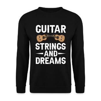 Acoustic Guitar Player Music Band Gitarrist - Unisex Pullover - Schwarz - Vorne - Alina (178cm) & Michal (187cm)