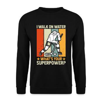 Eishockey Eishockeyspieler Hockey Spielen - Unisex Pullover - Schwarz - Vorne - Alina (178cm) & Michal (187cm)
