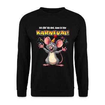Carnival Costume Party Mouse Cologne Cologne Alaaf Funny - Unisex Sweatshirt - black - Front - Alina (178cm) & Michal (187cm)