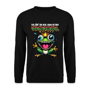 Carnaval Grenouille Grenouille Prince Cologne Alaaf Drôle - Sweat-shirt Unisexe - noir - Devant - Alina (178cm) & Michal (187cm)