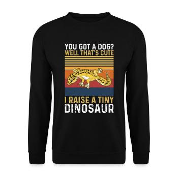 Leopardengecko Dinosaurier Lustige Leopard Gecko - Unisex Pullover - Schwarz - Vorne - Alina (178cm) & Michal (187cm)