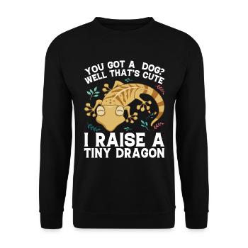 Leopardengecko Dinosaurier Lustige Leopard Gecko - Unisex Pullover - Schwarz - Vorne - Alina (178cm) & Michal (187cm)