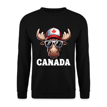 Kanada Elch Ahornblatt Sonnenbrille Kappe Lustig - Unisex Pullover - Schwarz - Vorne - Alina (178cm) & Michal (187cm)