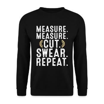 Tischler Schreiner Zimmermann Handwerker Geschenk - Unisex Pullover - Schwarz - Vorne - Alina (178cm) & Michal (187cm)