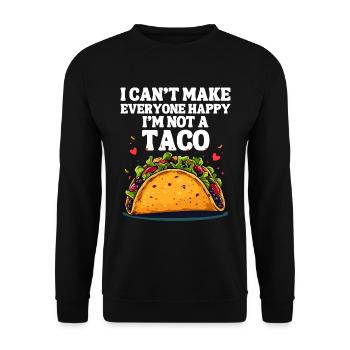 Taco Mexiko Salsa Lecker Fast Food Happy Tortilla - Unisex Pullover - Schwarz - Vorne - Alina (178cm) & Michal (187cm)