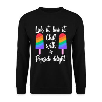 Glace d’été Popsicle Drôle Crème Glacée Plage Pool Party - Sweat-shirt Unisexe - noir - Devant - Alina (178cm) & Michal (187cm)