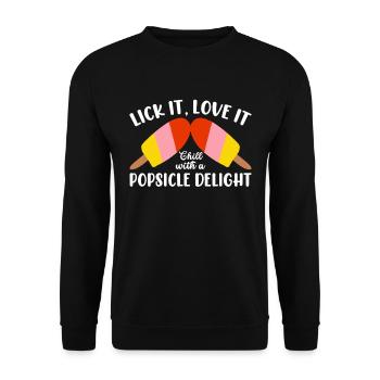 Glace d’été Popsicle Drôle Crème Glacée Plage Pool Party - Sweat-shirt Unisexe - noir - Devant - Alina (178cm) & Michal (187cm)