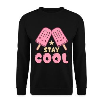 Sommer Eis Stiel Lustige Eiscreme Beach Pool Party - Unisex Pullover - Schwarz - Vorne - Alina (178cm) & Michal (187cm)