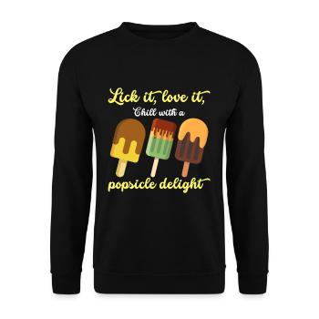 Glace d’été Popsicle Drôle Crème Glacée Plage Pool Party - Sweat-shirt Unisexe - noir - Devant - Alina (178cm) & Michal (187cm)