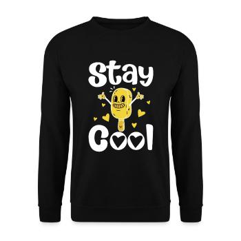 Glace d’été Popsicle Drôle Crème Glacée Plage Pool Party - Sweat-shirt Unisexe - noir - Devant - Alina (178cm) & Michal (187cm)