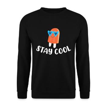 Sommer Eis Stiel Lustige Eiscreme Beach Pool Party - Unisex Pullover - Schwarz - Vorne - Alina (178cm) & Michal (187cm)