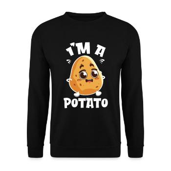 Funny potato costume potato - Unisex Sweatshirt - black - Front - Alina (178cm) & Michal (187cm)