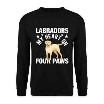 Propriétaire d’un labrador retriever américain Papa de laboratoire noir - Sweat-shirt Unisexe - noir - Devant - Alina (178cm) & Michal (187cm)
