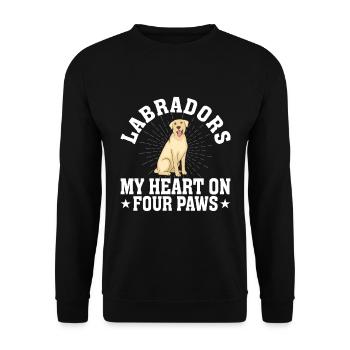 Propriétaire d’un labrador retriever américain Papa de laboratoire noir - Sweat-shirt Unisexe - noir - Devant - Alina (178cm) & Michal (187cm)