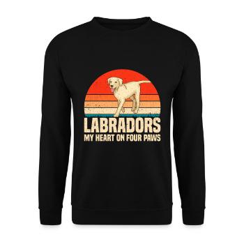 Propriétaire d’un labrador retriever américain Papa de laboratoire noir - Sweat-shirt Unisexe - noir - Devant - Alina (178cm) & Michal (187cm)