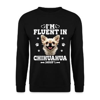 Parler Le Chihuahua Humour Chien Chihuahua - Sweat-shirt Unisexe - noir - Devant - Alina (178cm) & Michal (187cm)