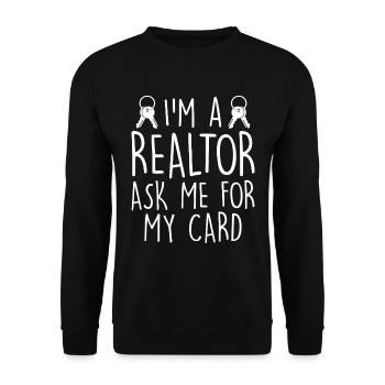Agents immobiliers Agents immobiliers - Sweat-shirt Unisexe - noir - Devant - Alina (178cm) & Michal (187cm)