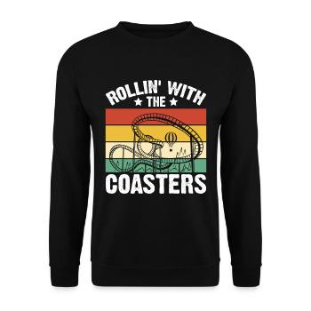 Roller Coaster Track Roller Coaster Lovers Völker - Unisex Sweatshirt - black - Front - Alina (178cm) & Michal (187cm)