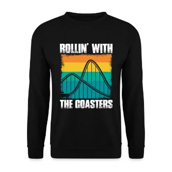 Roller Coaster Track Roller Coaster Lovers Völker - Unisex Sweatshirt - black - Front - Alina (178cm) & Michal (187cm)