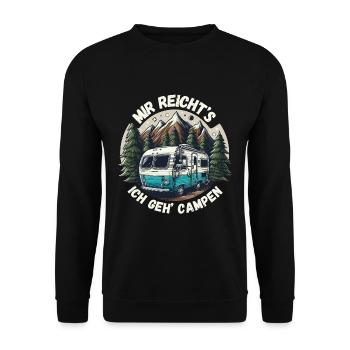 Camping Caravan Campingplatz Urlaub Auszeit Natur - Unisex Pullover - Schwarz - Vorne - Alina (178cm) & Michal (187cm)