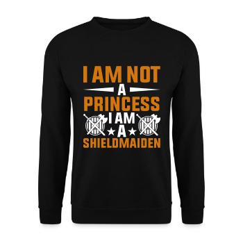 Shieldmaiden Lagertha Germanische Kriegerin - Unisex Pullover - Schwarz - Vorne - Alina (178cm) & Michal (187cm)