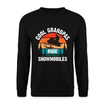 Snowmobile Dad Grandpa - Cool Grandpa Ride Snowmobile - Unisex Sweatshirt - black - Front - Alina (178cm) & Michal (187cm)