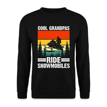 Snowmobile Dad Grandpa - Cool Grandpa Ride Snowmobile - Unisex Sweatshirt - black - Front - Alina (178cm) & Michal (187cm)